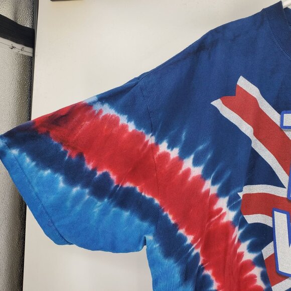 Vintage Liquid Blue The Who Long Live Rock Red and Blue Tie Dye Graphic Shirt 2X - Picture 8 of 10